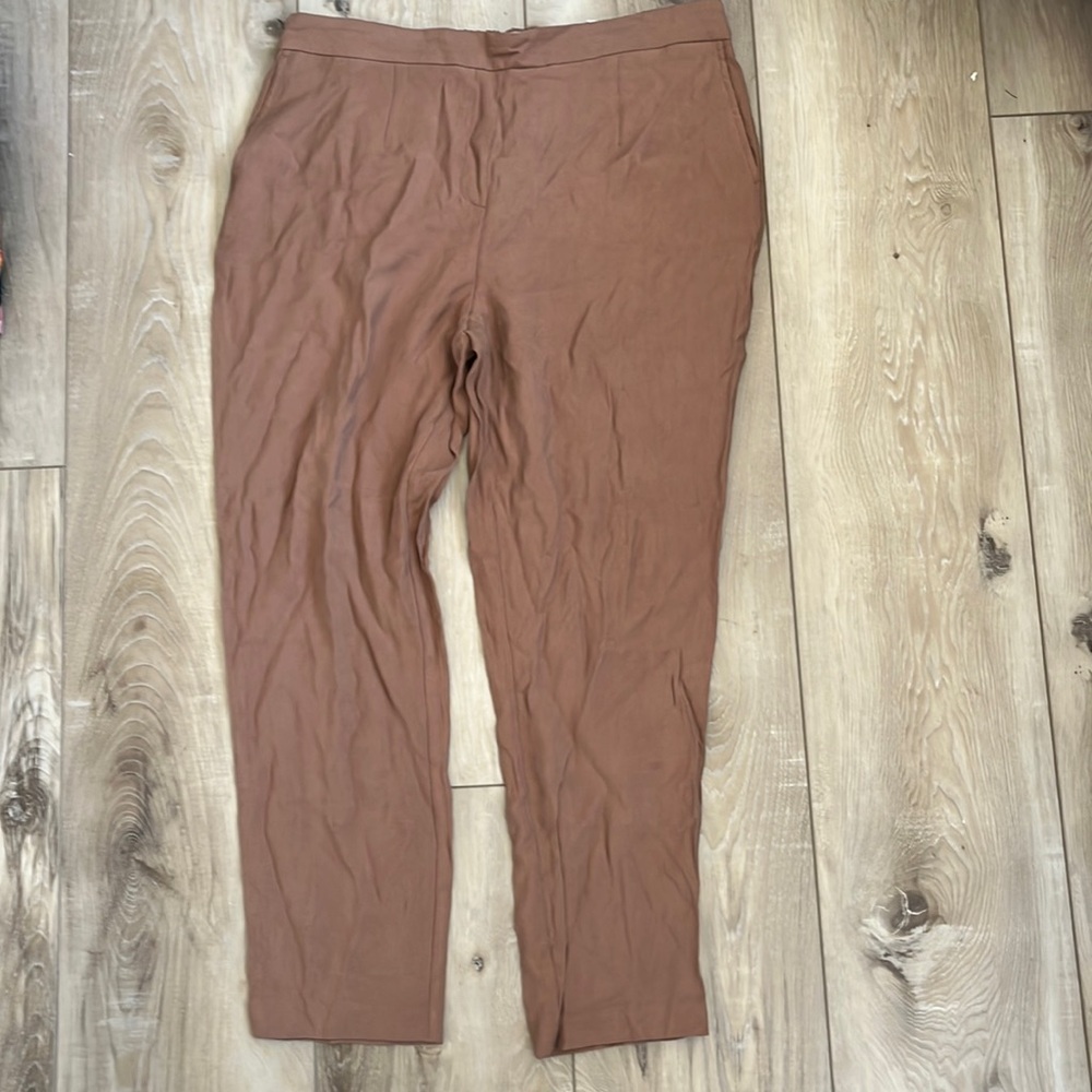 Maison d’ Amelie Tailored Fit trouser crop pants brown Size 14 New